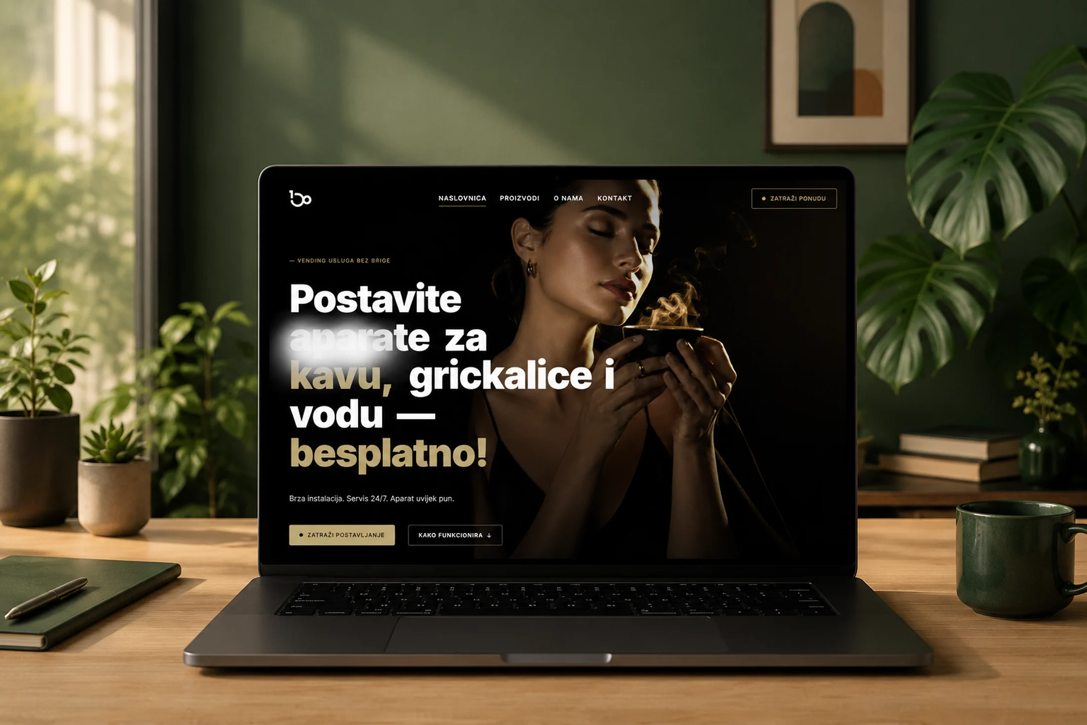 B100.hr — a premium website for vending services, padel courts and office supply