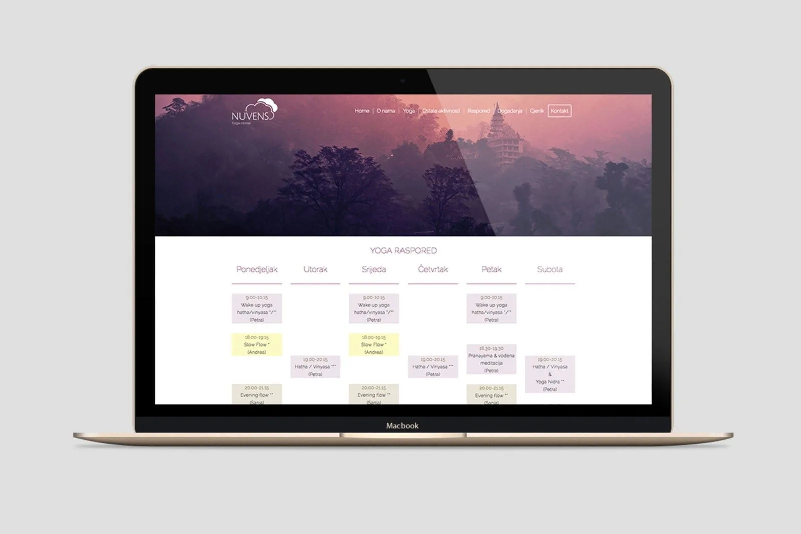 Web Dizajn Nuvens Yoga Centar